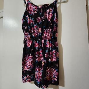 Medium Black & Pink Floral Romper from Ultra Flirt